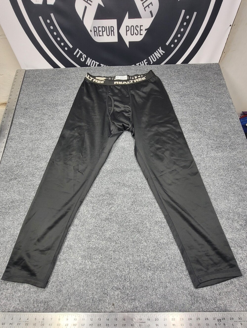 Realtree Mens Thermal Under Pants Black Size Large 36/38